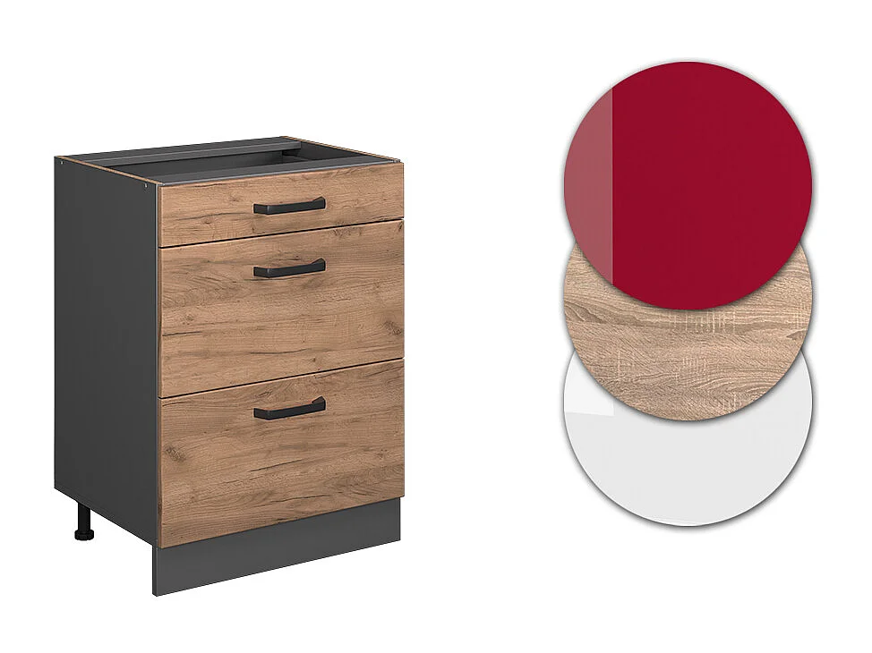 Meuble cuisine chêne de force doré 60x46x81.6 r-line