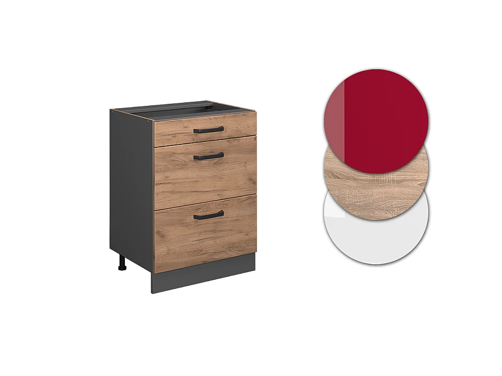 Meuble cuisine chêne de force doré 60x46x81.6 r-line