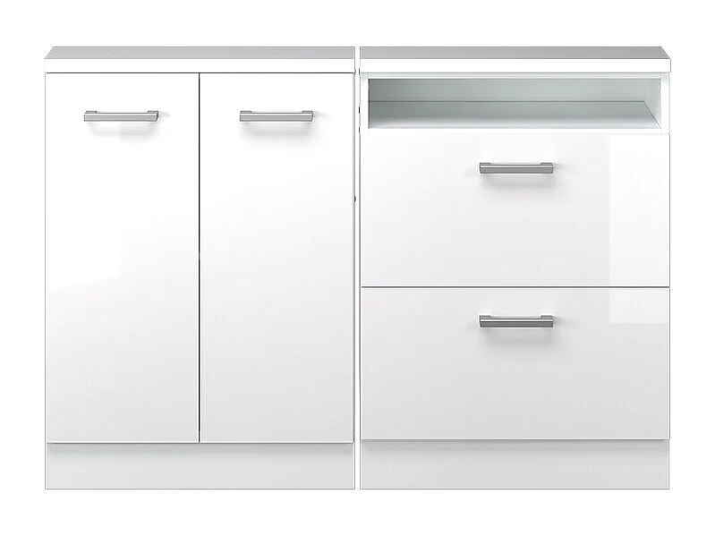 Meuble sous pente blanc haute brillance 120x46x81.6 r-line