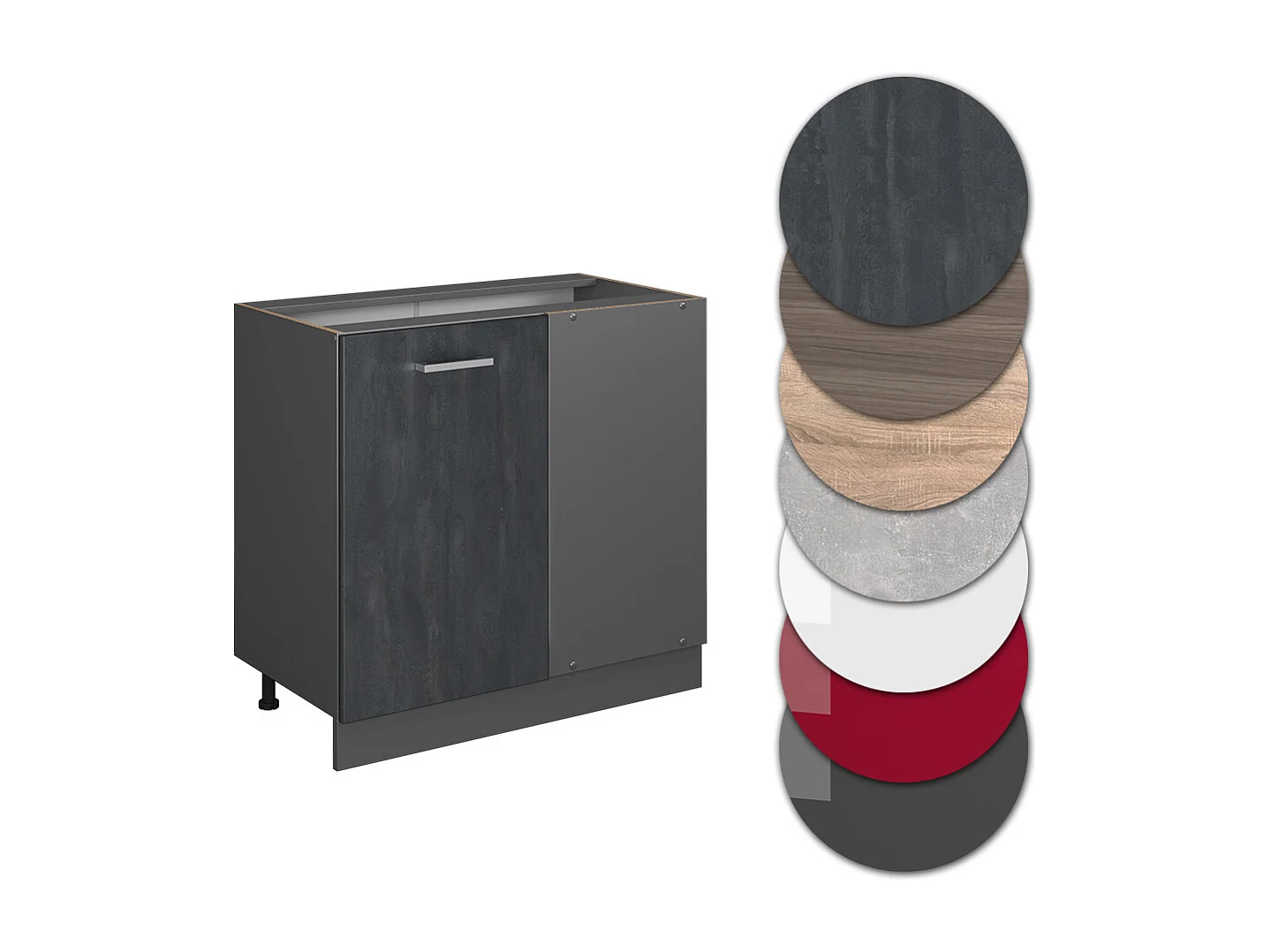 Meuble dangle béton noir 86x46x81.6 r-line