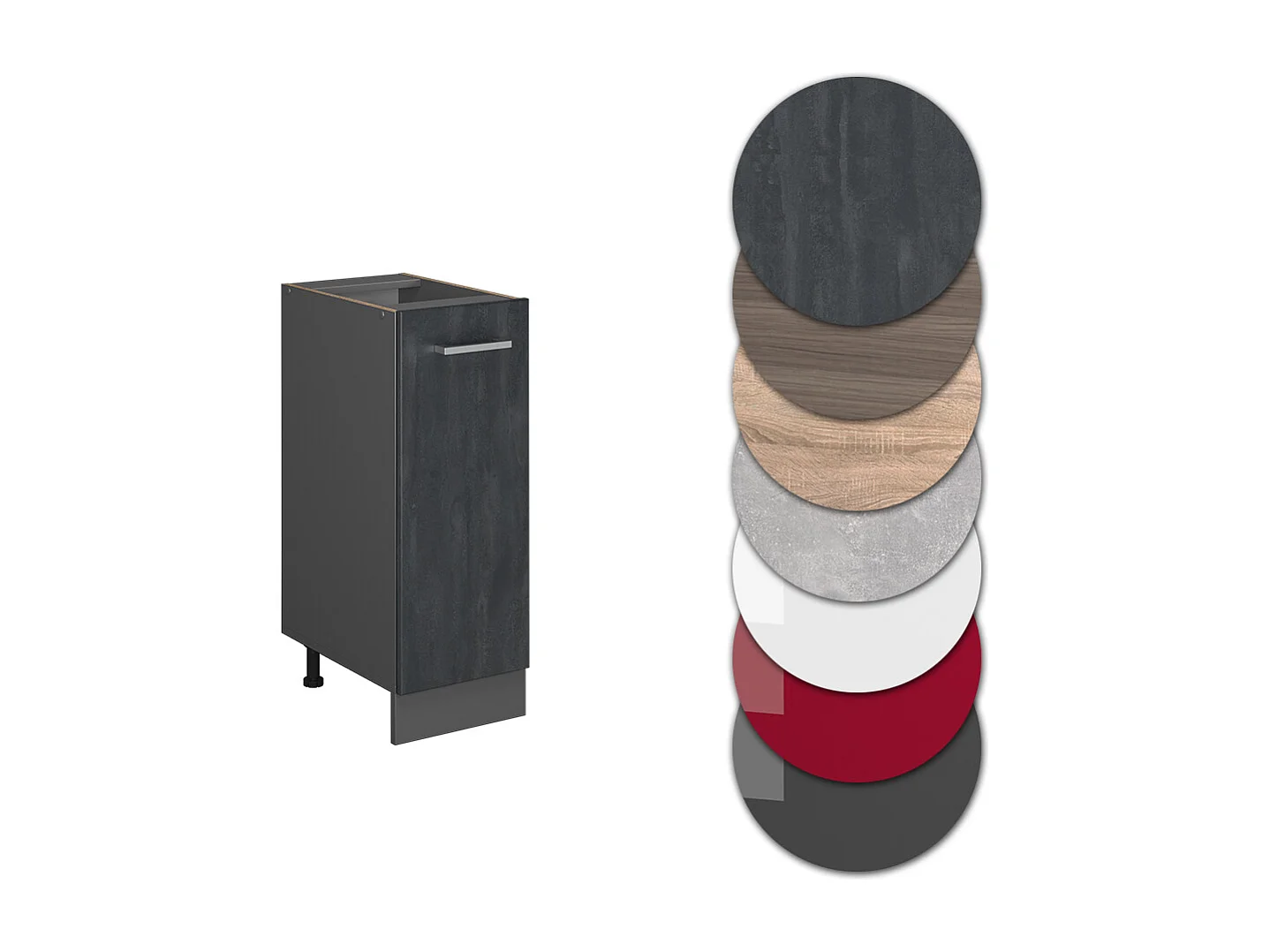 Armadio cucina dispensa alto calcestruzzo nero 30x60x81.6 r-line