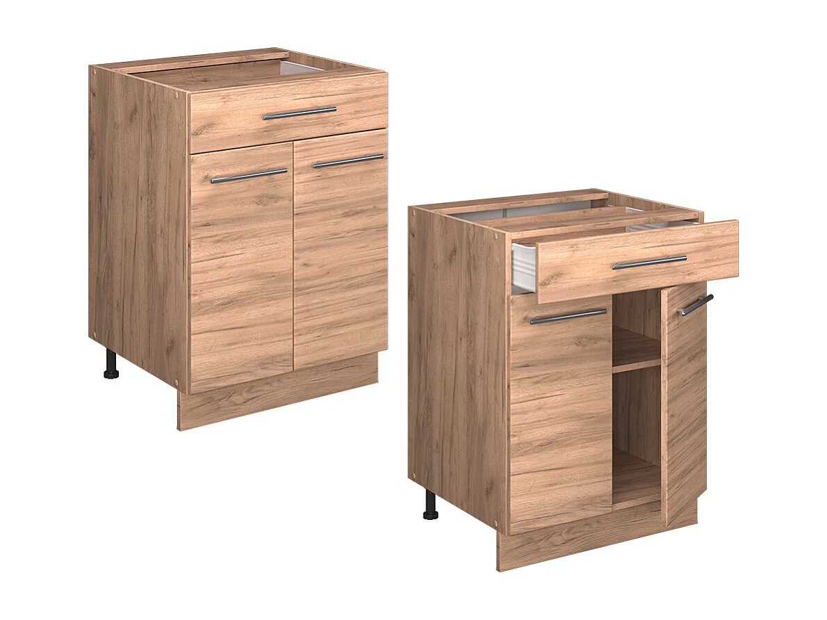 Mueble bajo de cocina roble dorado 60x51.6x82 fame-line