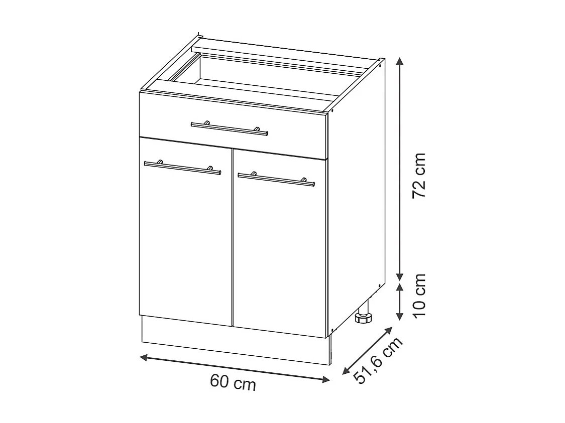Meuble cuisine chêne de force doré 60x51.6x82 fame-line