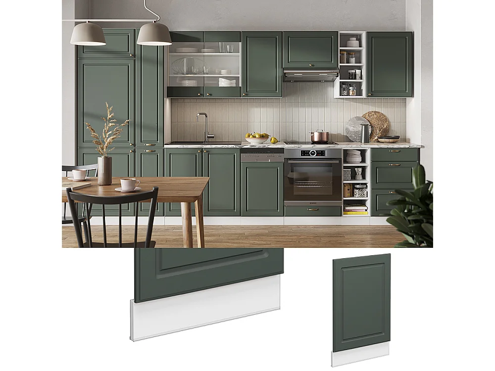 Panel frontal verde dorado casa de campo 45x1.6x67.4 fame-line