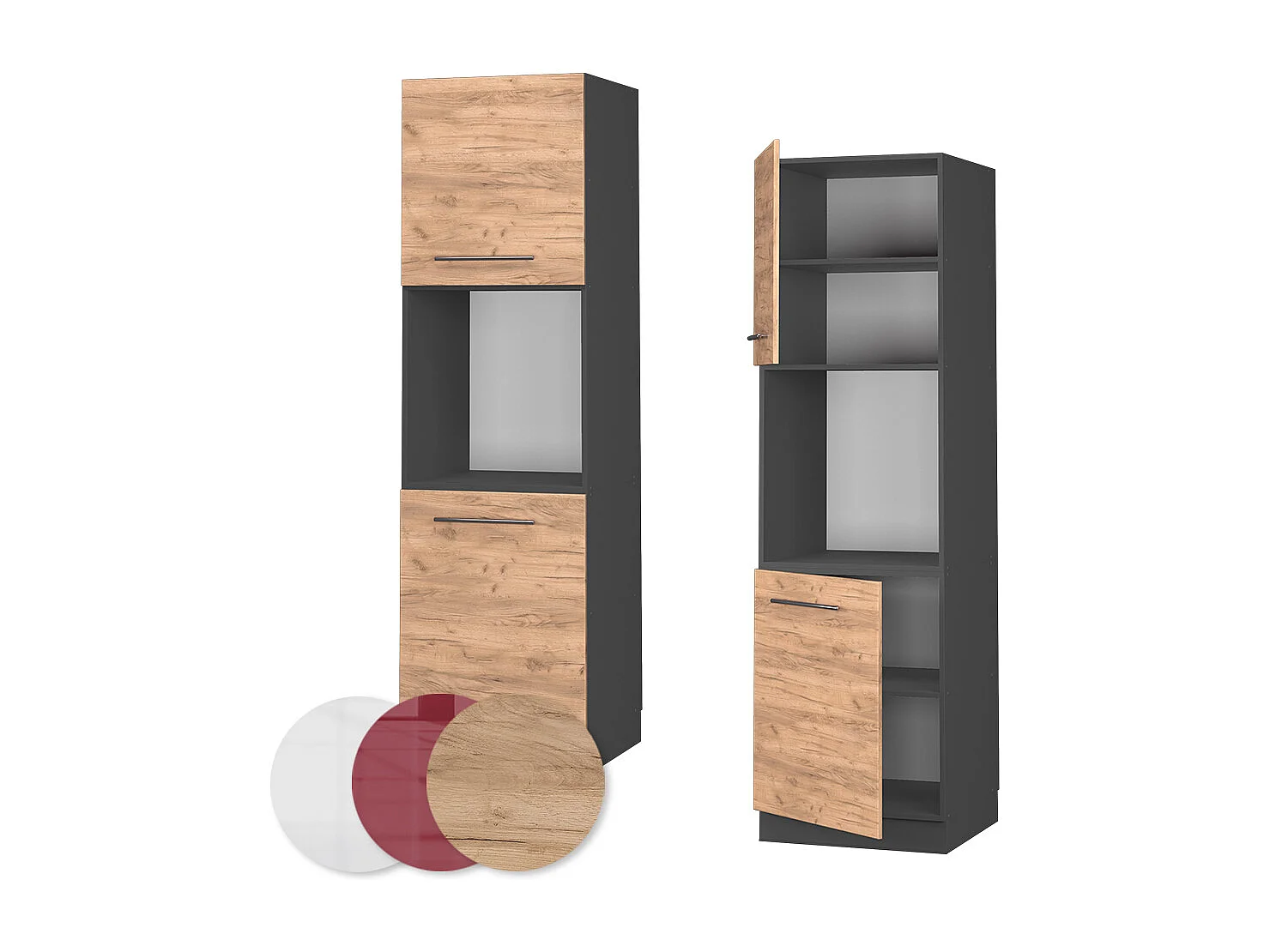 Meuble pour four chêne de force doré 60x58x206.8 fame-line