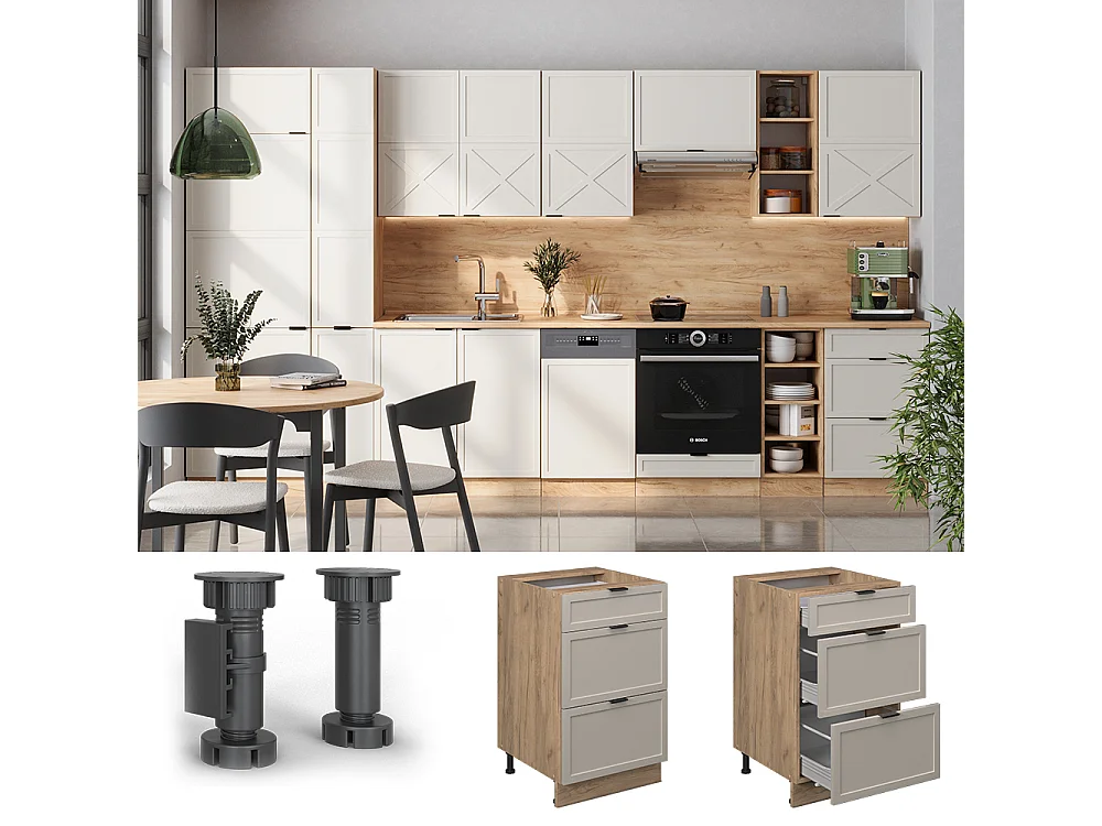 Meuble cuisine grisbeige 50x51.6x82 fame-line