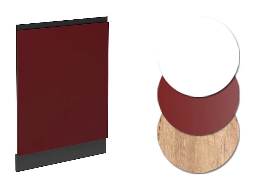 Vaatwasserfrontpaneel rood 60x1.6x81.8 r-line