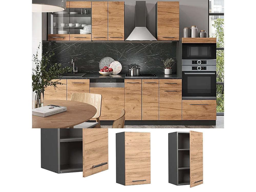 Wall cabinet gold power oak 40x34.1x72 fame-line
