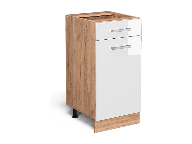 Meuble cuisine blanc haute brillance 40x46x81.6 r-line