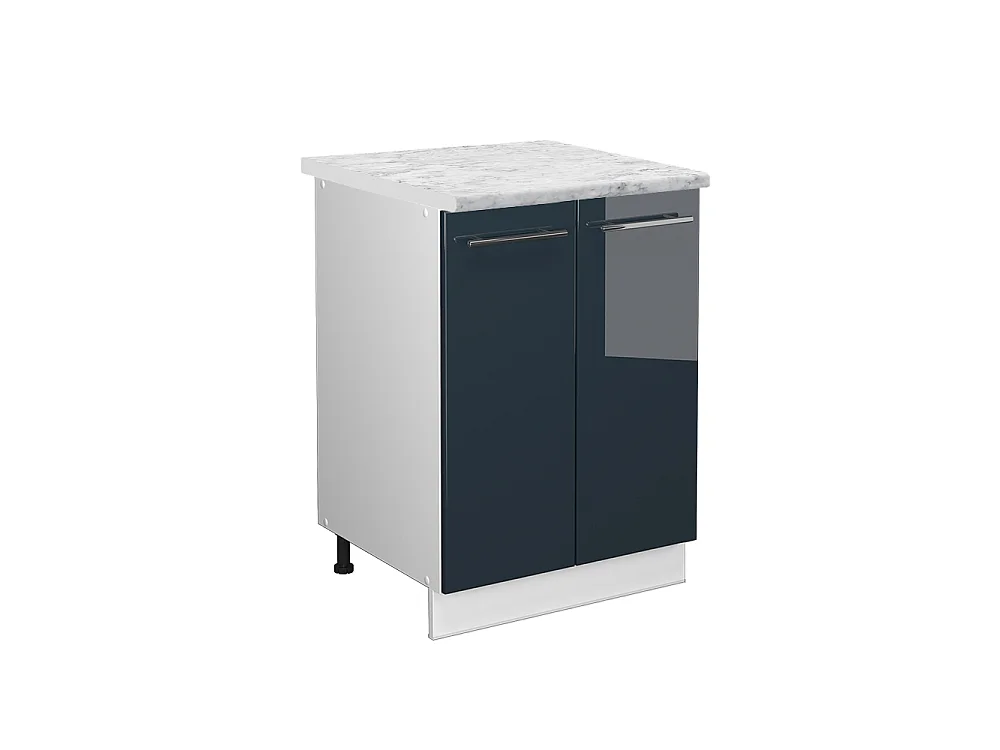 Mobiletto base cucina blu scuro lucido 60x60x82 fame-line