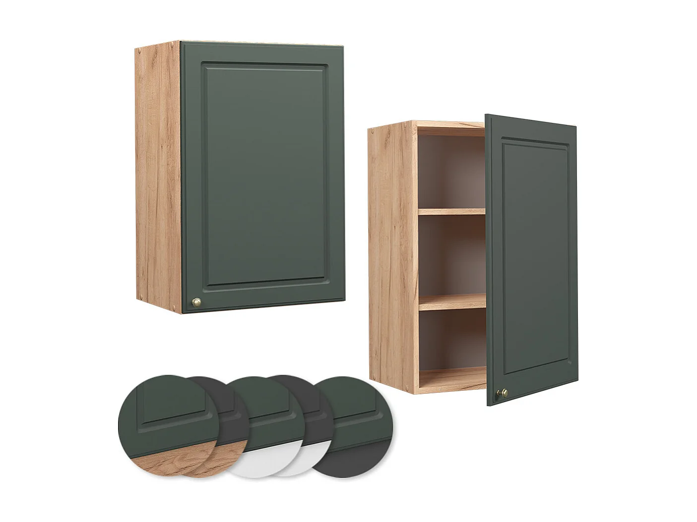 Armario colgante verde dorado casa de campo 50x34.1x72 fame-line