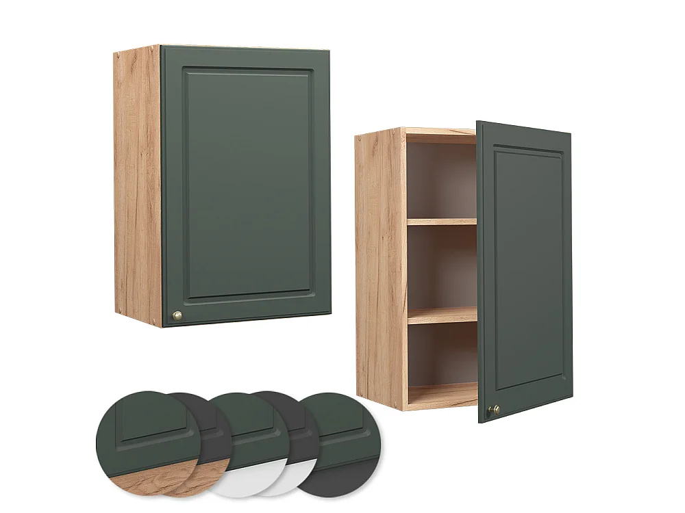 Wall cabinet green-gold country house 50x34.1x72 fame-line