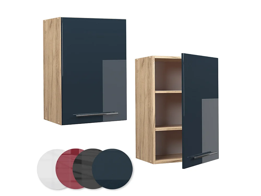 Wall cabinet dark blue high gloss 50x34.1x72 fame-line