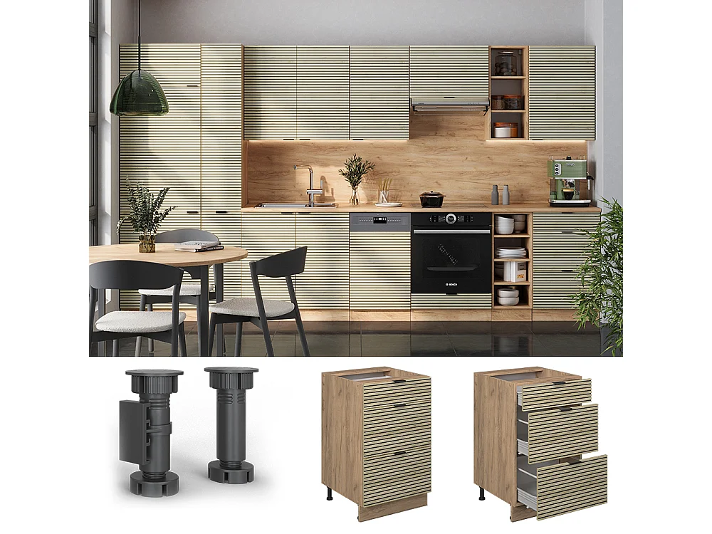 Keukenonderkast eiken paneel 50x51.6x82 fame-line