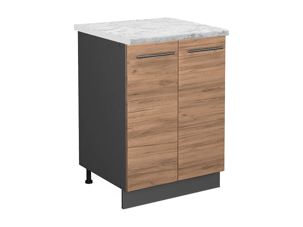 Meuble bas de cuisine chêne de force doré 60x60x82 fame-line