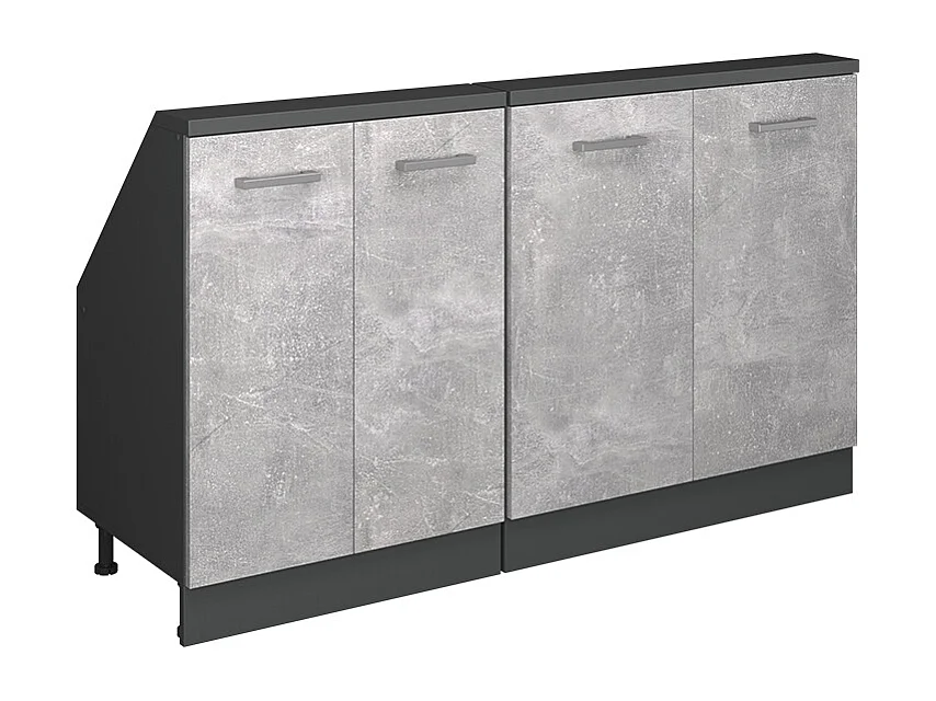 Armario de cocina para techo inclinado hormigón 140x46x81.6 r-line