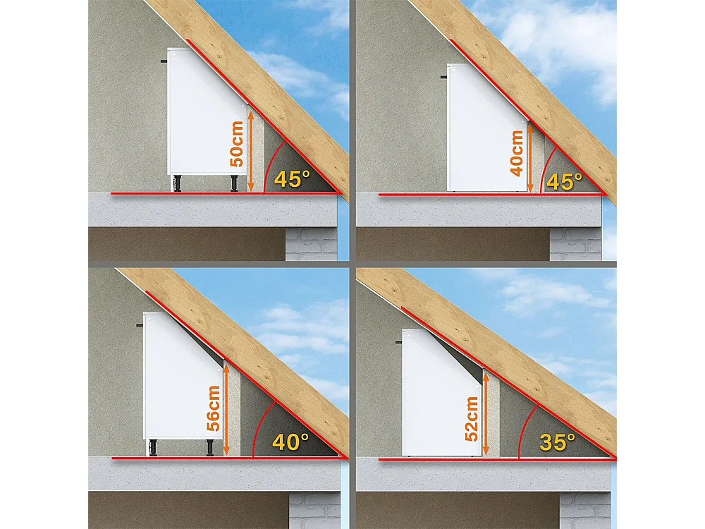 Armario de cocina para techo inclinado hormigón 140x46x81.6 r-line