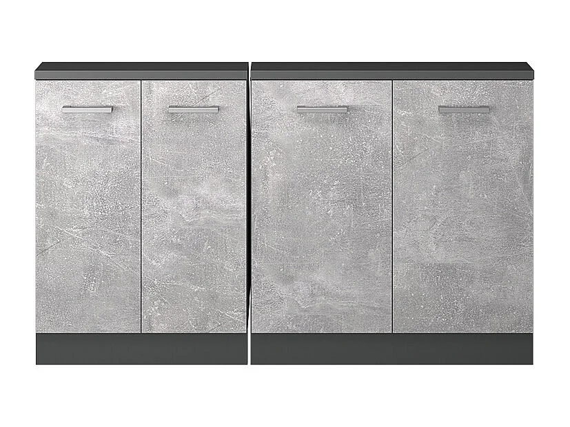 Køkkenskab til skrå væg beton 140x46x81.6 r-line