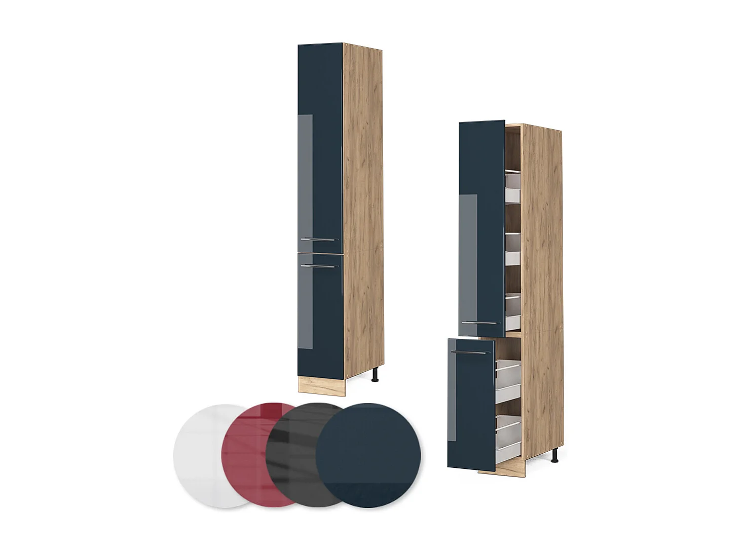 Armario de farmacia azul oscuro alto brillo 30x58x206.8 fame-line