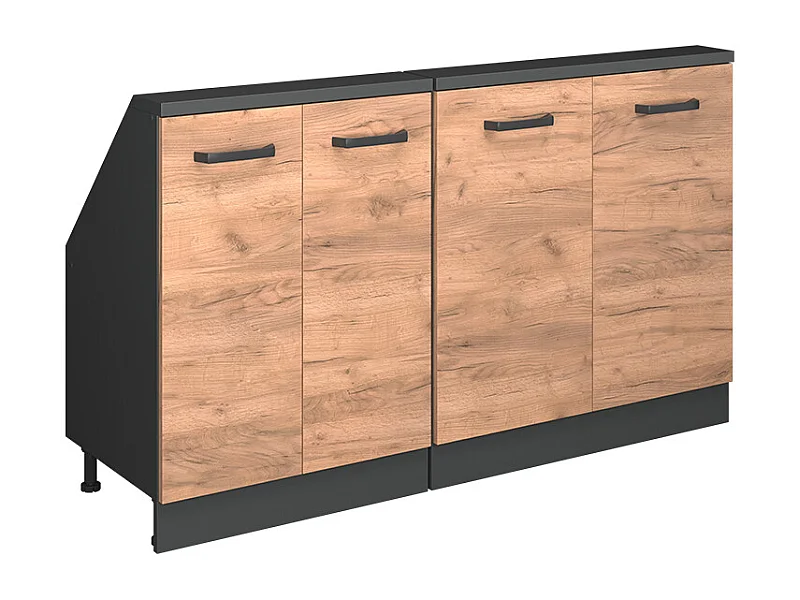 Armario de cocina para techo inclinado roble dorado 140x46x81.6 r-line