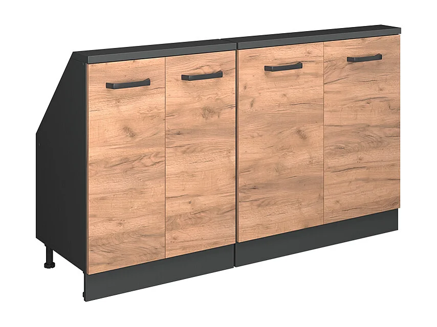 Meuble sous pente chêne de force doré 140x46x81.6 r-line