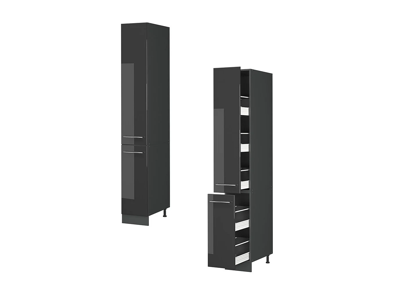 Mobiletto base per cucina antracite lucido 30x58x206.8 fame-line