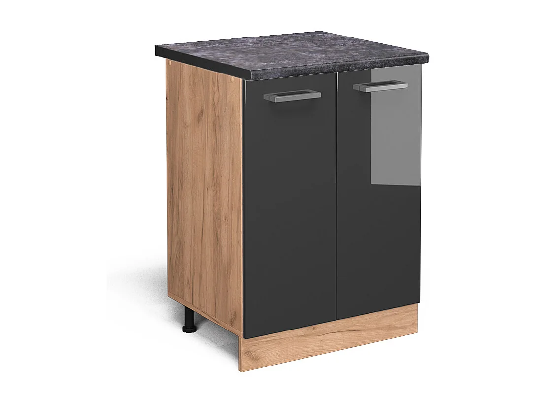 Mueble bajo de cocina antracita alto brillo 60x60x81.6 r-line