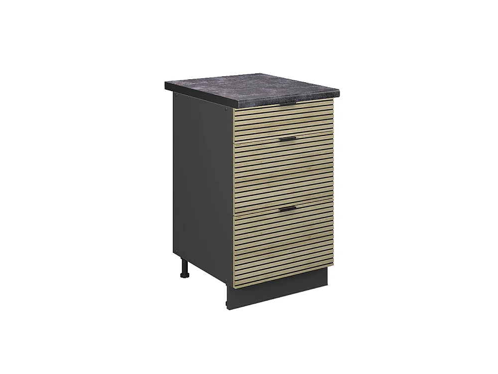 Meuble cuisine panneau en chêne/anthracite 50x60x82 fame-line