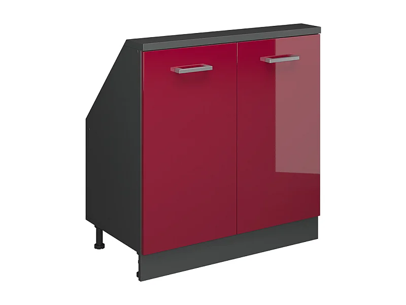 Armario de cocina para techo inclinado rojo de alto brillo 80x46x81.6 r-line