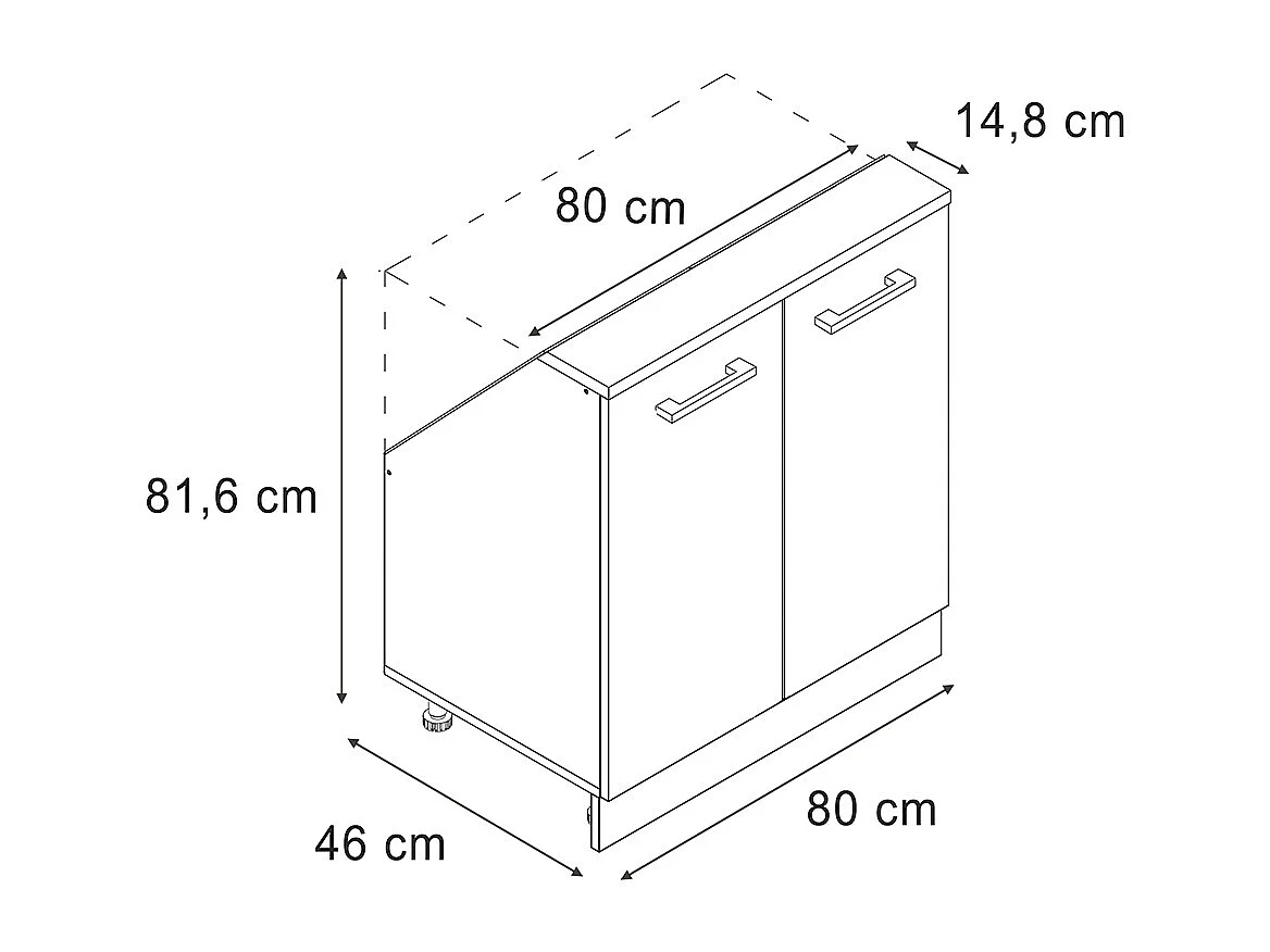 Meuble sous pente rouge brillant 80x46x81.6 r-line