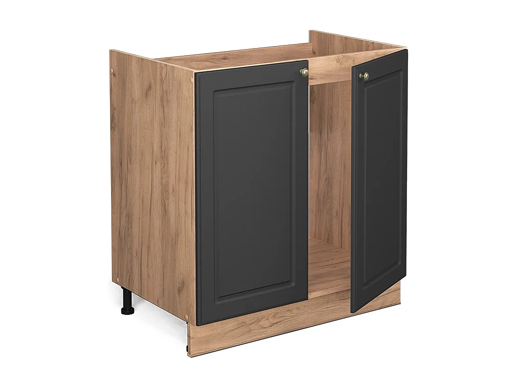 Meuble bas sous-évier anthracite-or 80x60x82 fame-line