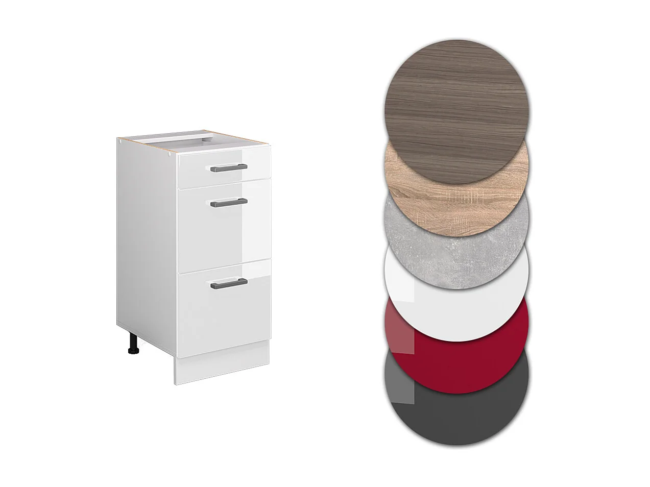 Mueble bajo de cocina blanco alto brillo 40x46x81.6 r-line