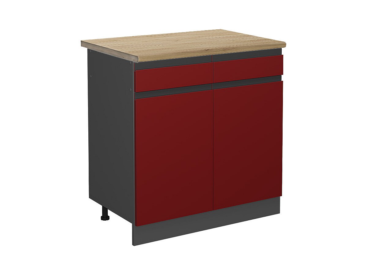 Meuble cuisine rouge 80x60x81.6 r-line