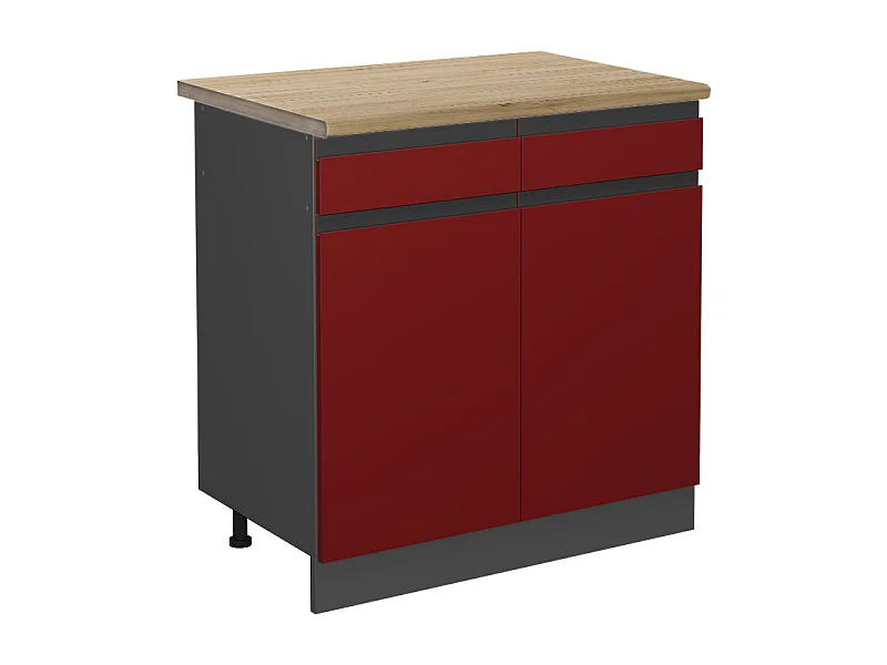 Keukenonderkast rood 80x60x81.6 r-line