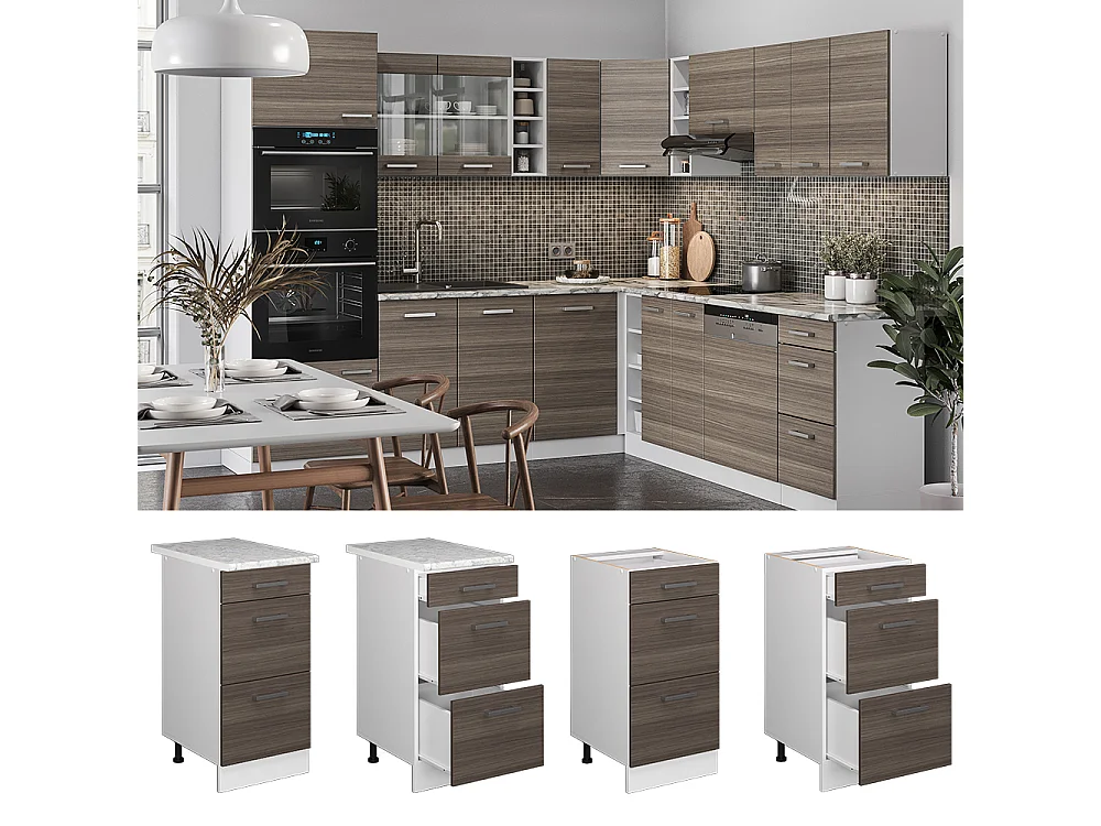 Mobiletto base per cucina grigio nobile 40x60x81.6 r-line