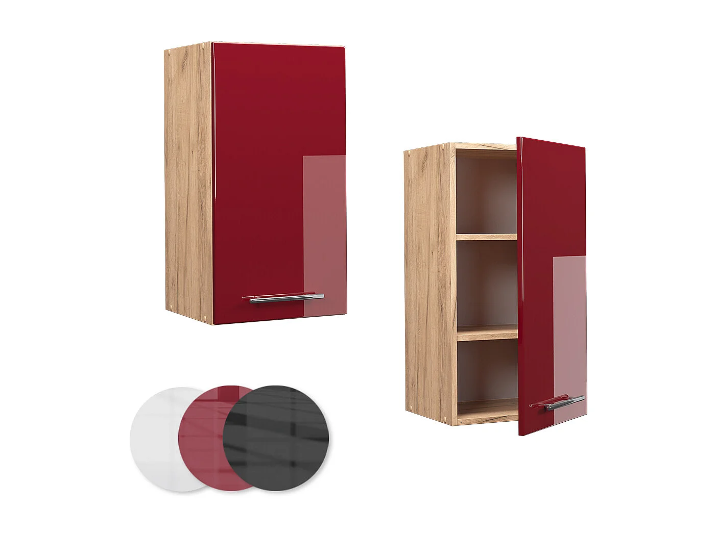 Armario colgante rojo burdeos alto brillo 40x34.1x72 fame-line