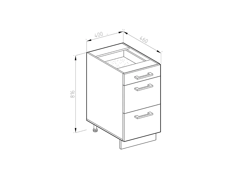 Meuble cuisine chêne de force doré 40x46x81.6 r-line