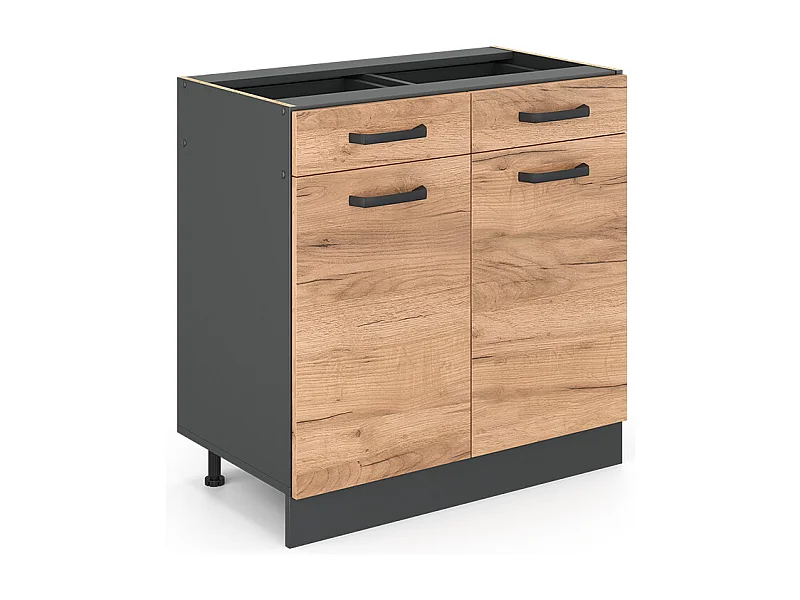 Mueble bajo de cocina roble dorado 80x46x81.6 r-line