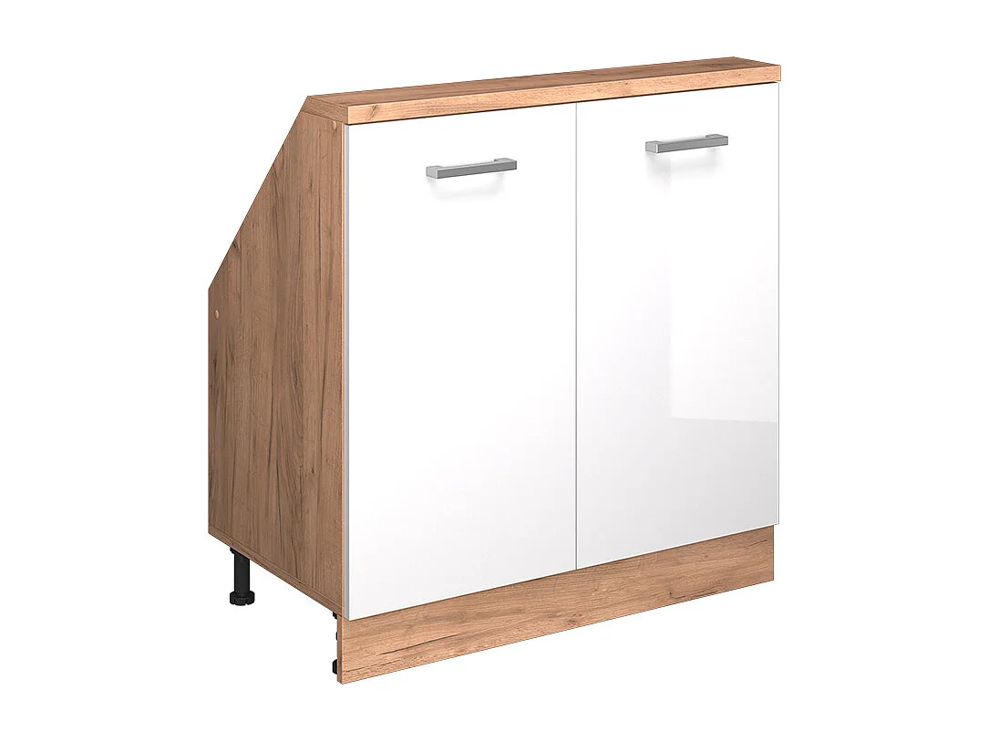 Armario de cocina para techo inclinado blanco alto brillo 80x46x81.6 r-line