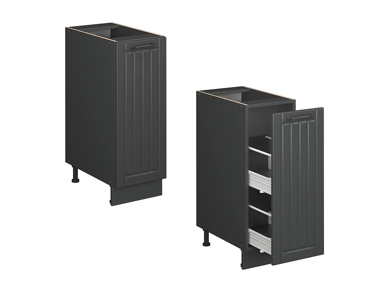 Meuble de cuisine gris foncé 30x51.6x82 fame-line