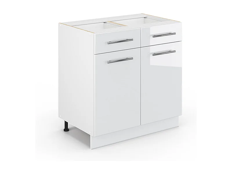 Meuble cuisine blanc haute brillance 80x51.6x82 fame-line