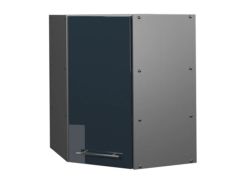 Elément haut de cuisine bleu foncé brillant 57x34.1x72 fame-line