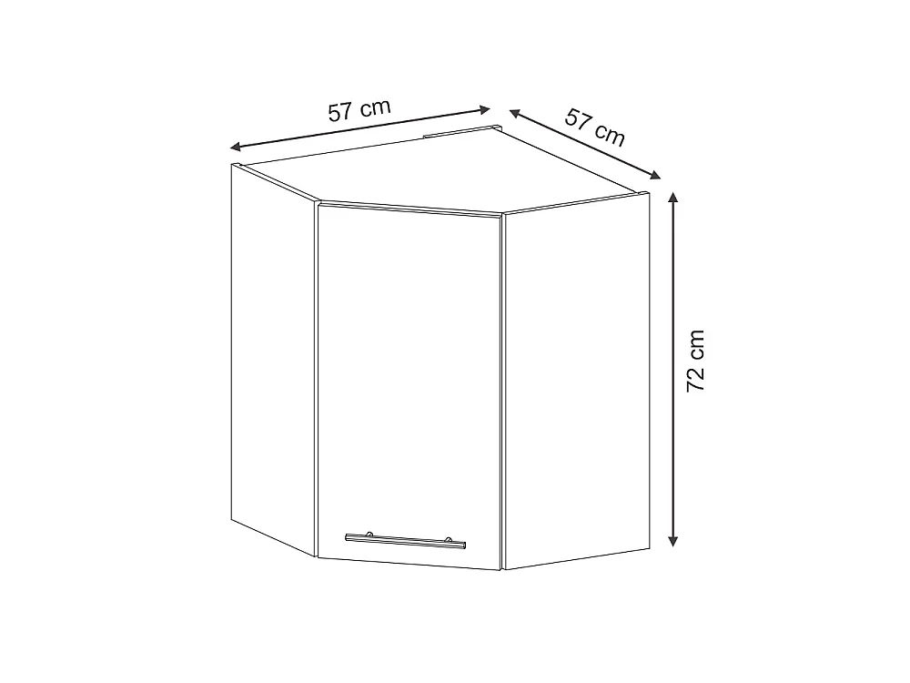 Corner wall cabinet dark blue high gloss 57x34.1x72 fame-line