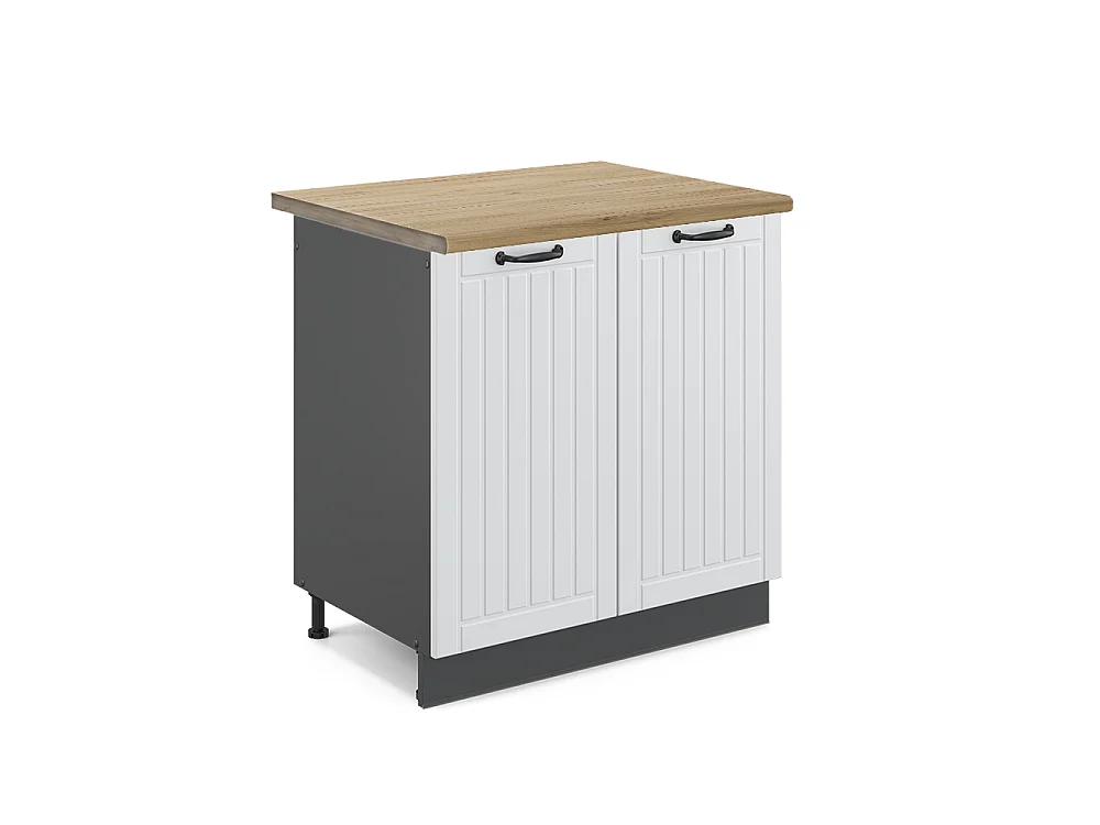 Meuble bas sous-évier blanc campagne 80x60x82 fame-line