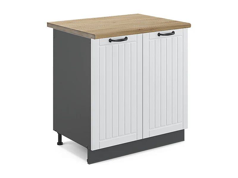 Meuble bas sous-évier blanc campagne 80x60x82 fame-line