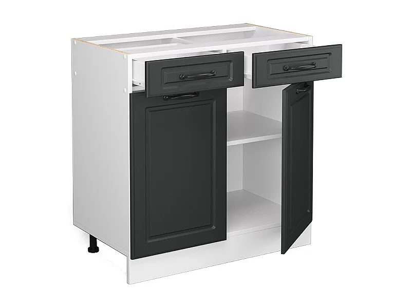 Meuble cuisine anthracite campagne 80x60x81.6 r-line