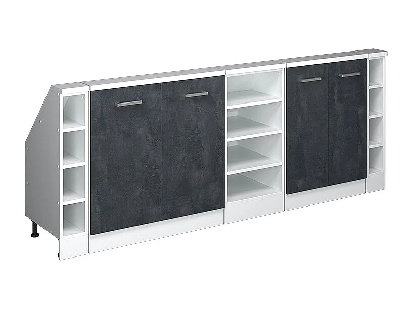 Köksskåp för sluttande tak svart betong 210x46x81.6 r-line
