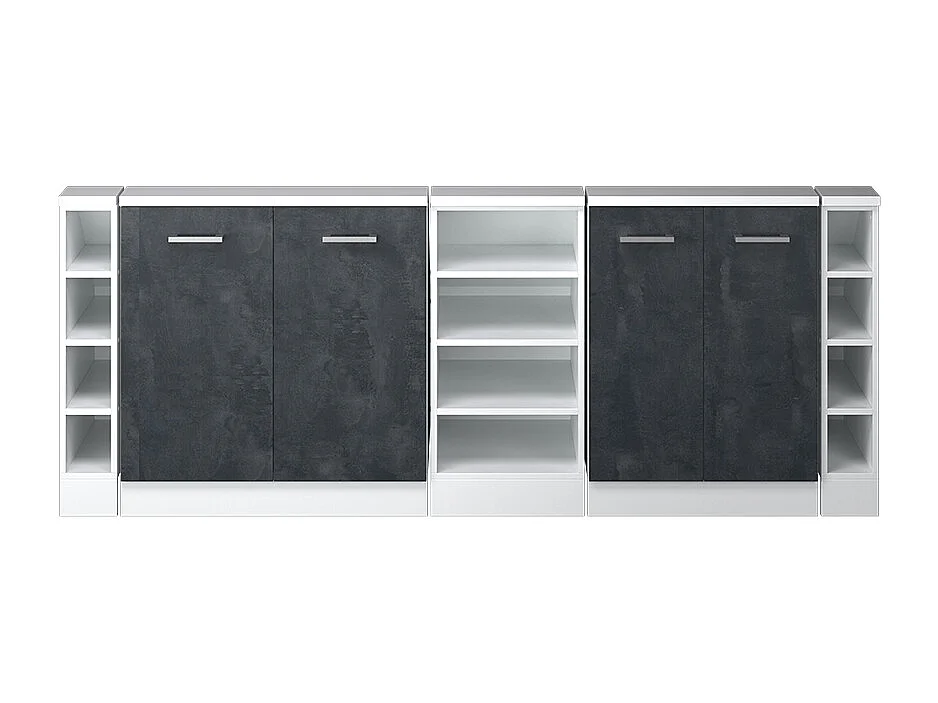Köksskåp för sluttande tak svart betong 210x46x81.6 r-line