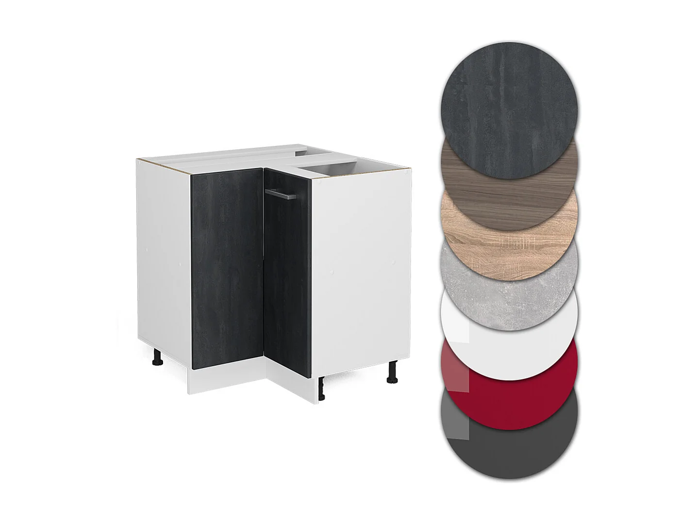 Mobile ad angolo cucina calcestruzzo nero 75.6x46x81.6 r-line