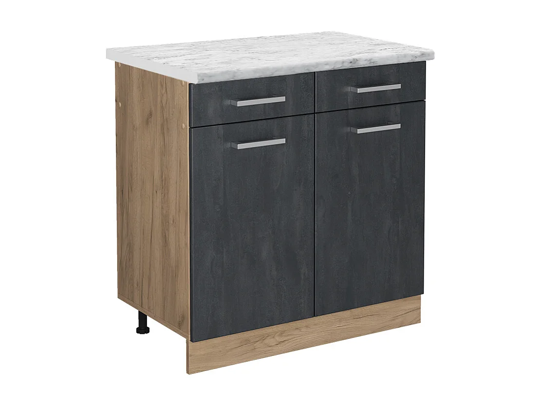 Mueble bajo de cocina hormigón negro 80x60x81.6 r-line